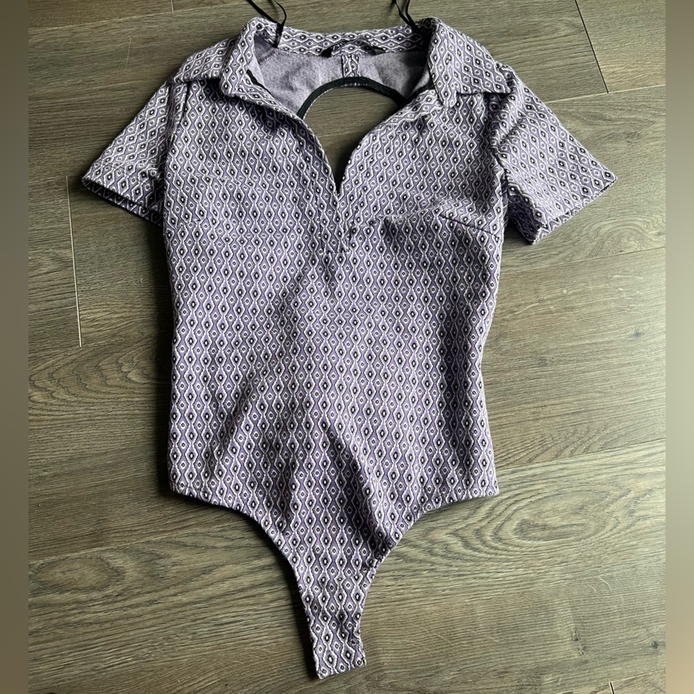 Zara Purple Patterned body suit